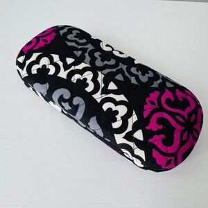 Vera Bradley Plum Crazy Quilted Hard Eyeglass Case Pink Black Floral Accessory